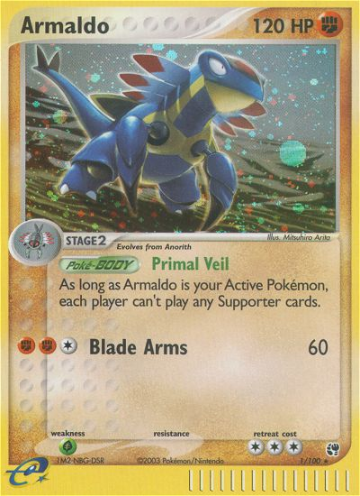 armaldo ex pokemon card Armaldo (1/100) [EX: Sandstorm]