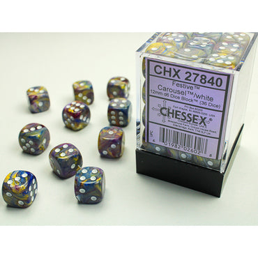 Chessex 12mm 36d6 Festive Carousel/White