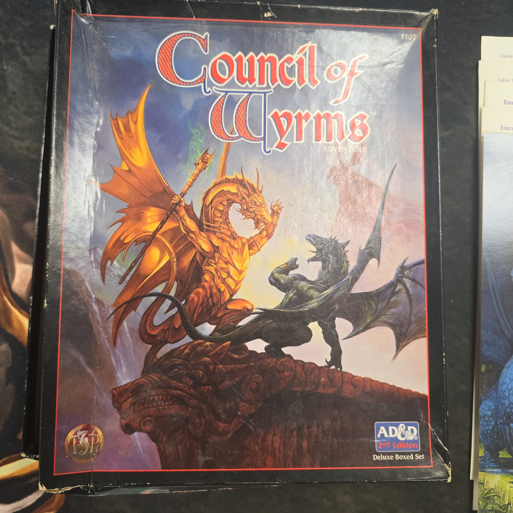 Advanced Dungeon and Dragons 2e Dragonlance Council of Wyrms Boxed Set (Box is heavily worn, but contents are there including posters!)