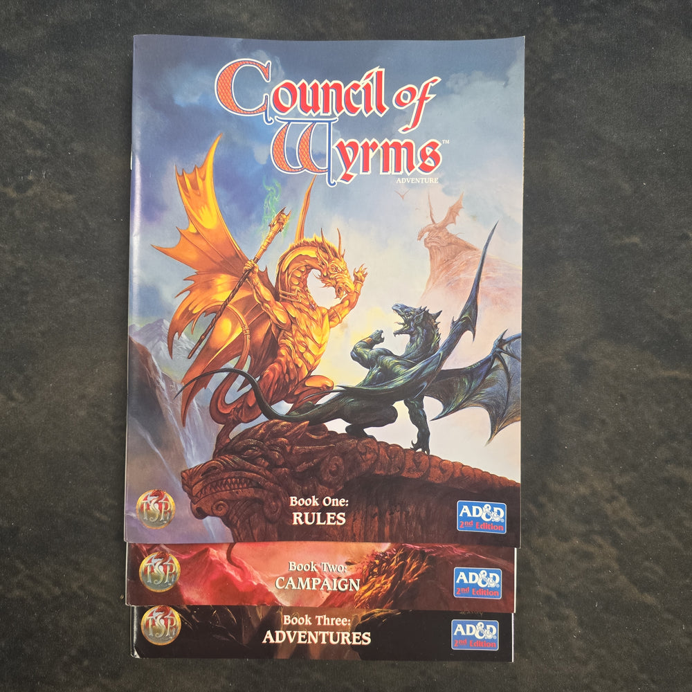 Advanced Dungeon and Dragons 2e Dragonlance Council of Wyrms Boxed Set (Box is heavily worn, but contents are there including posters!)
