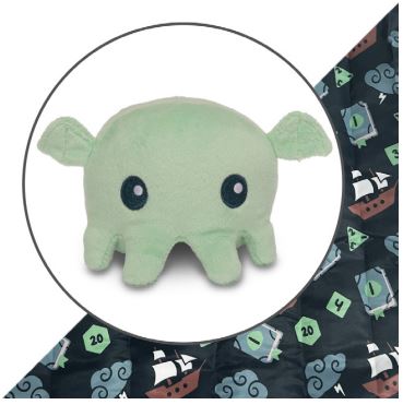 Dark Green Tabletop Gaming Tote Bag + Mint Cthulhu Plushie