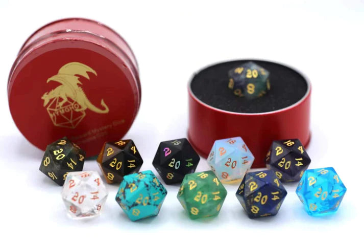 HYMGHO Quest's Reward Mystery Dice - Gemstone D20