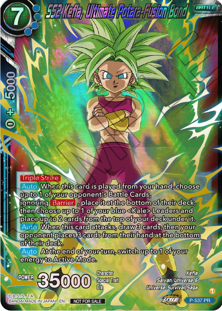 SS2 Kefla, Ultimate Potara-Fusion Bond (Championship Selection Pack 2023 Vol.2) (Gold-Stamped Shatterfoil) (P-537) [Tournament Promotion Cards]