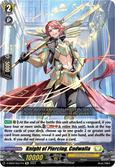 Knight of Piercing, Cadwalla (D-SS05/Re21EN) [Festival Booster 2023]