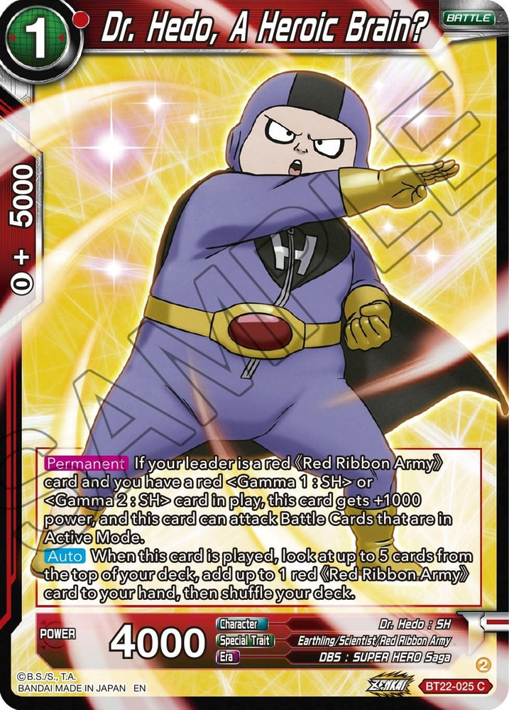 Dr Hedo, A Heroic Brain? (BT22-025) [Critical Blow]