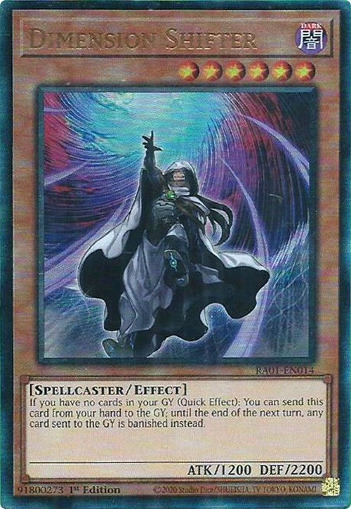 yugioh card dimension Dimension Shifter [RA01-EN014] Prismatic Ultimate Rare