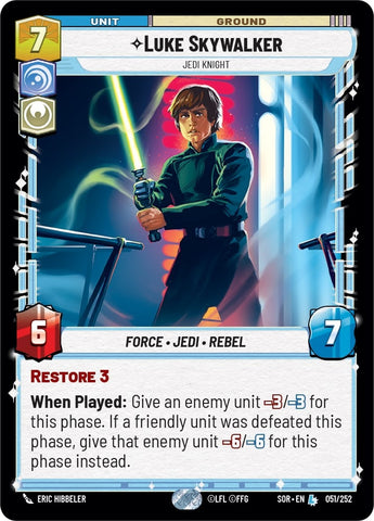 Image for Luke Skywalker - Jedi Knight (051/252) [Spark of Rebellion] - Star Wars: Unlimited