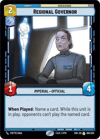 Image for Regional Governor (062/252) [Spark of Rebellion] - Star Wars: Unlimited