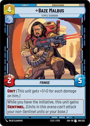 Image for Baze Malbus - Temple Guardian (065/252) [Spark of Rebellion] - Star Wars: Unlimited