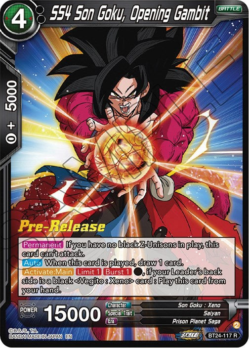 SS4 Son Goku, Opening Gambit (BT24-117) [Beyond Generations Prerelease Promos]