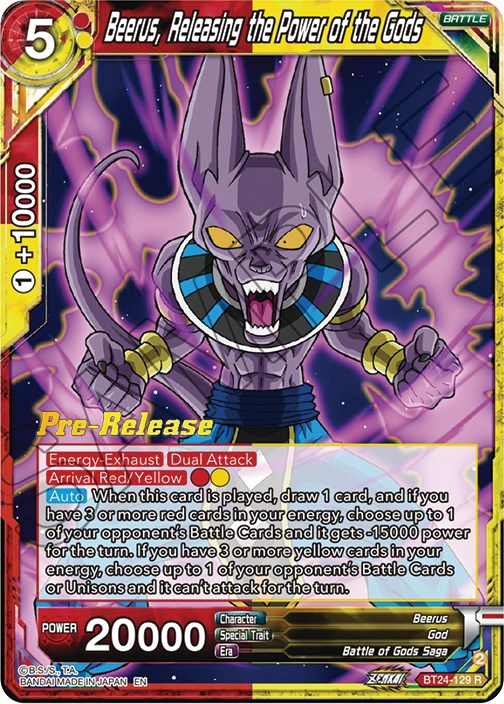 Beerus, Releasing the Power of the Gods (BT24-129) [Beyond Generations Prerelease Promos]