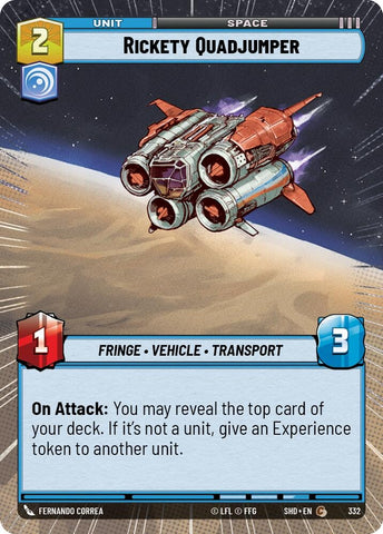 Image for Rickety Quadjumper (Hyperspace) (332) (SHD) - Star Wars: Unlimited