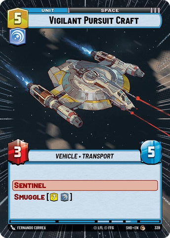 Image for Vigilant Pursuit Craft (Hyperspace) (339) (SHD) - Star Wars: Unlimited