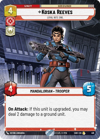 Image for Koska Reeves - Loyal Nite Owl (Hyperspace) (419) [Shadows of the Galaxy] - Star Wars: Unlimited
