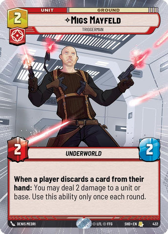 Image for Migs Mayfeld - Triggerman (Hyperspace) (432) [Shadows of the Galaxy] - Star Wars: Unlimited
