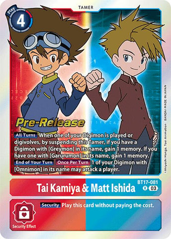 Tai Kamiya & Matt Ishida [BT17-081] [Secret Crisis Pre-Release Cards]