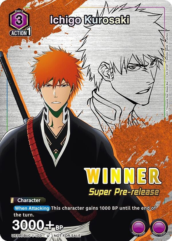 Image for Ichigo Kurosaki (Super Pre-Release Winner) (UE01ST/BLC-1-103) - Union Arena