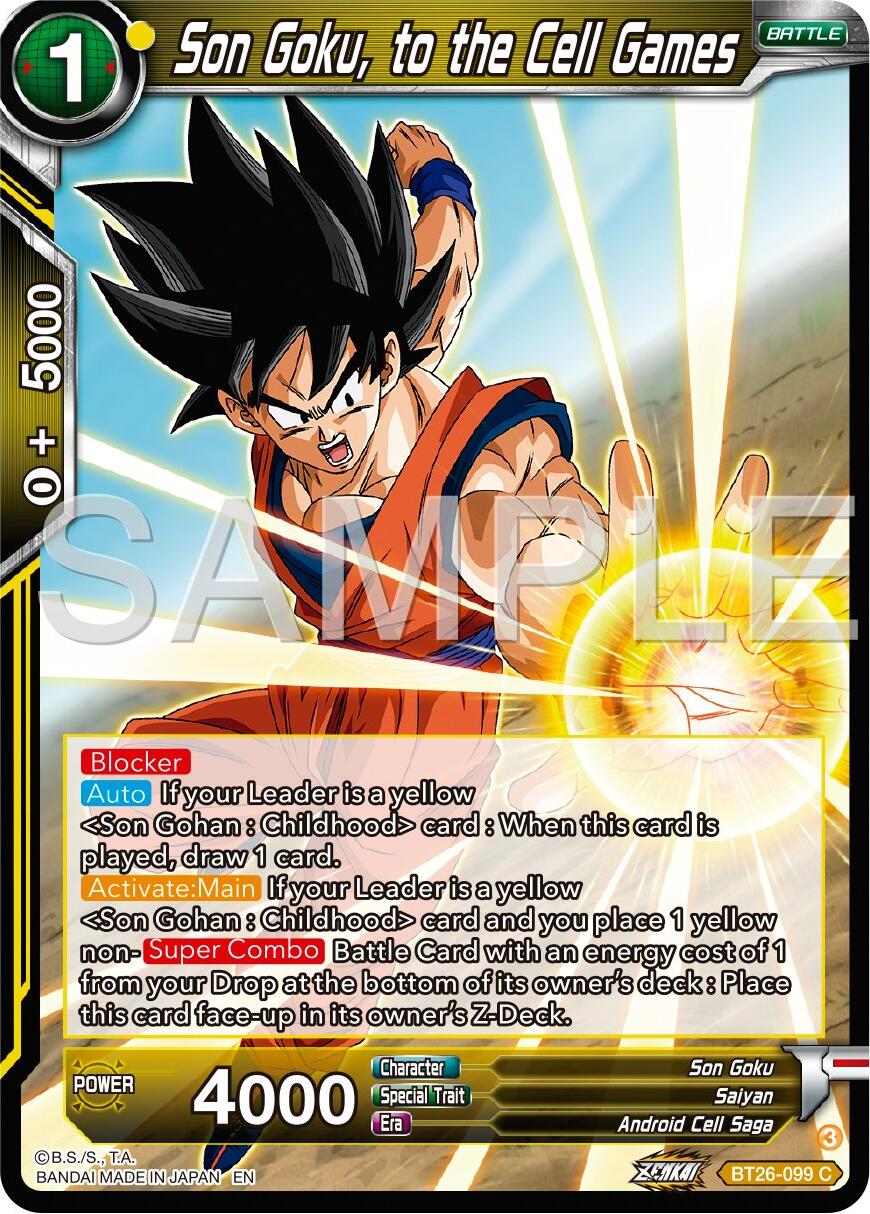 cell dragon ball super card game (Alternate Art) SB01-009 R God Grade Combo Power Son Goku, to the Cell