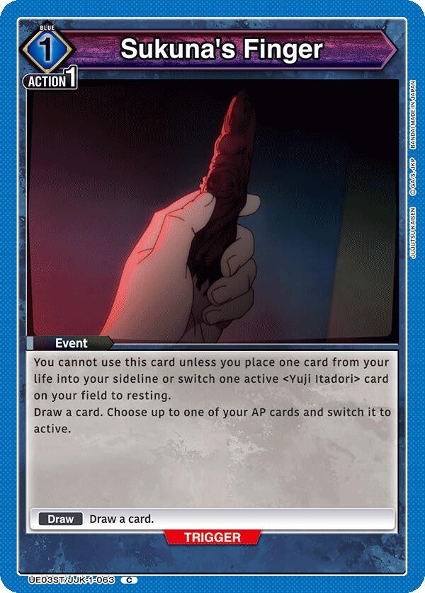 Image for Sukuna's Finger (UE03ST/JJK-1-063) - Union Arena