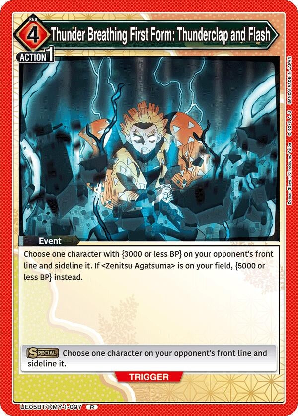 Image for Thunder Breathing First Form: Thunderclap and Flash (UE05BT/KMY-1-097) - Union Arena