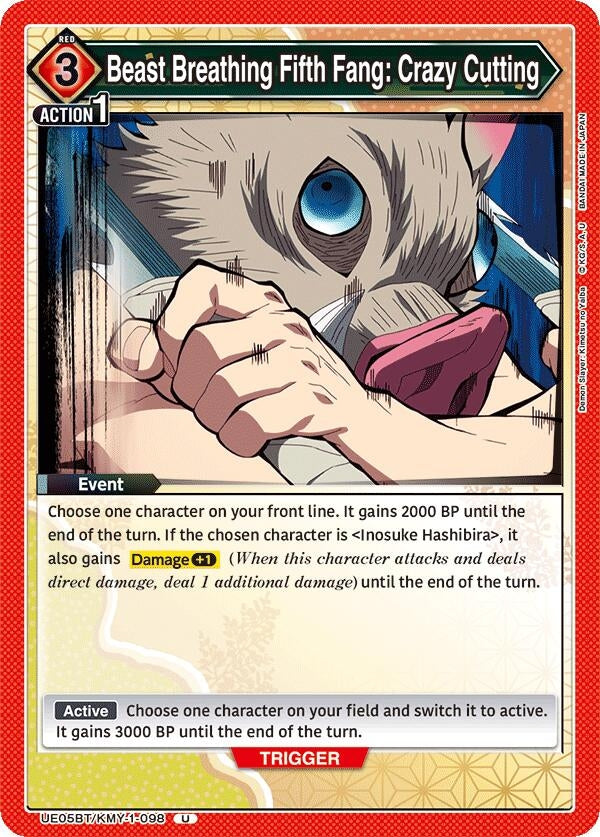 Image for Beast Breathing Fifth Fang: Crazy Cutting (UE05BT/KMY-1-098) - Union Arena
