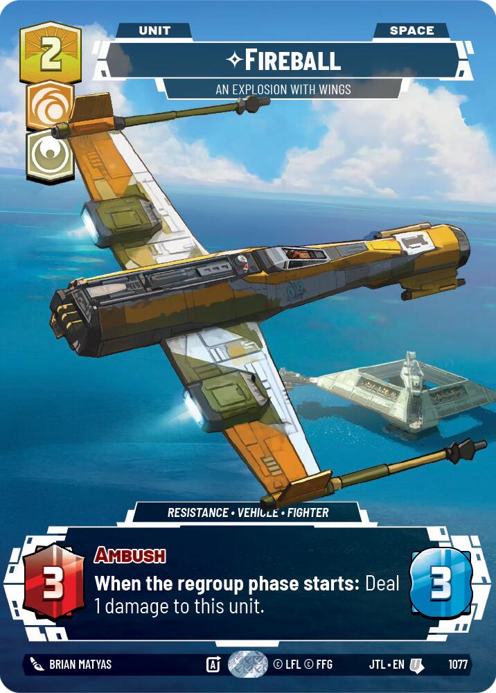 Fireball - An Explosion With Wings (1077) (Prestige Foil) (1077) [Jump to Lightspeed]