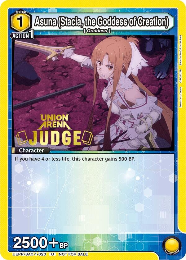 Image for Asuna (Stacia, the Goddess of Creation) (Judge Pack) (UEPR) (UEPR/SAO-1-020) - Union Arena