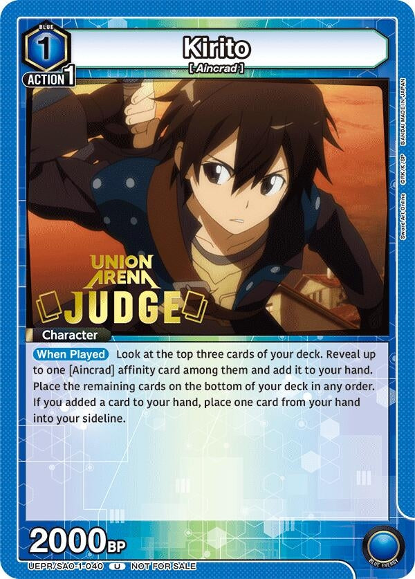 Image for Kirito (040) (Judge Pack) (UEPR) (UEPR/SAO-1-040) - Union Arena
