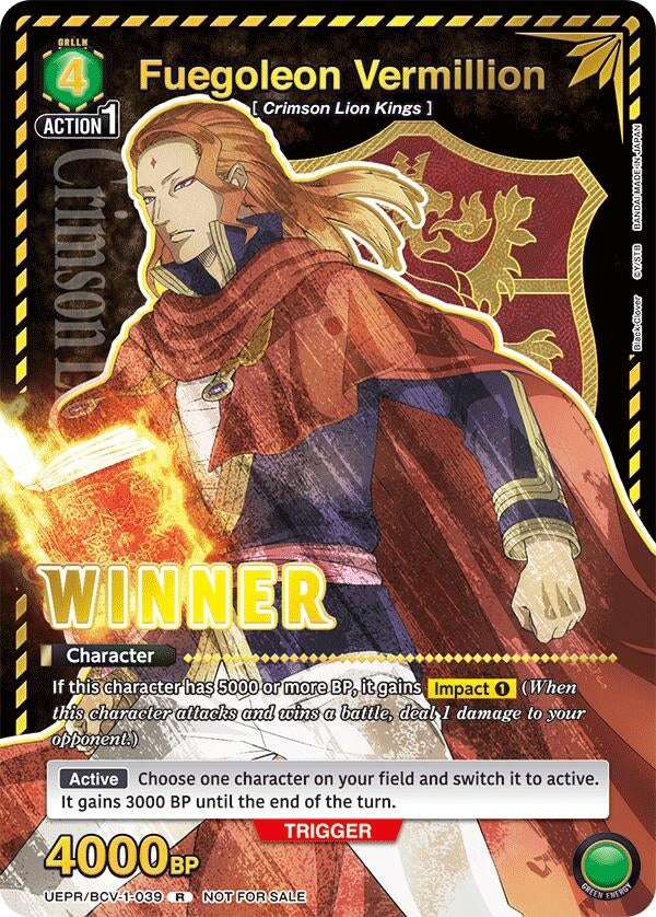 Image for Fuegoleon Vermillion (Winner) (UEPR) (UEPR/BCV-1-039) - Union Arena