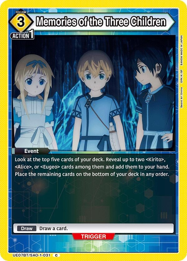 Image for Memories of the Three Children (UE07BT/SAO-1-031) - Union Arena