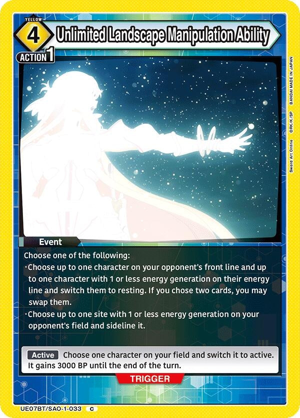 Image for Unlimited Landscape Manipulation Ability (UE07BT) (UE07BT/SAO-1-033) - Union Arena