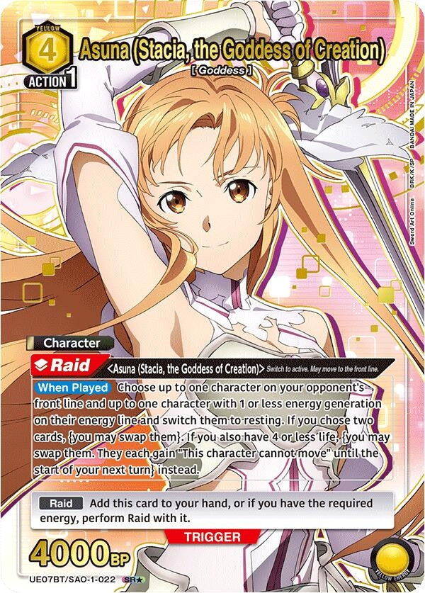Image for Asuna (Stacia, the Goddess of Creation) (022) (SR*) (UE07BT/SAO-1-022) - Union Arena