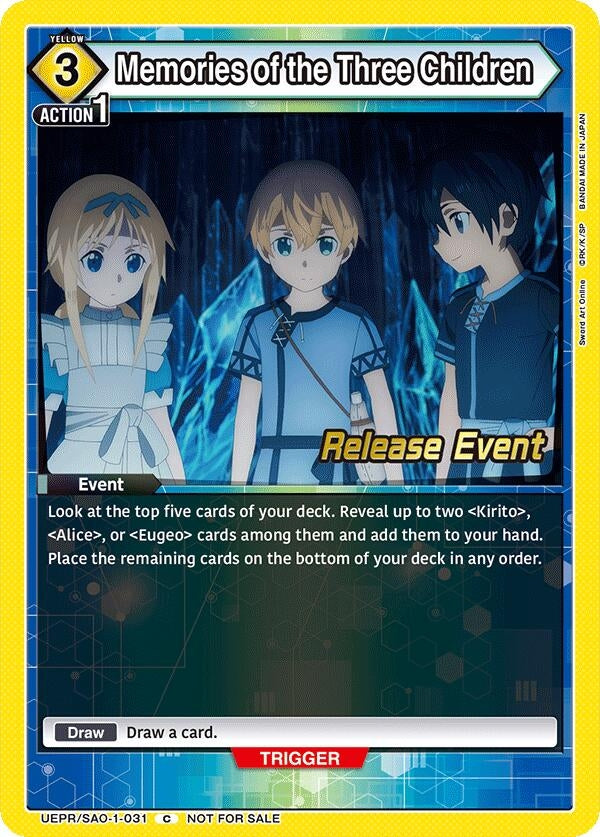 Image for Memories of the Three Children (UE07BT_RE) (UEPR/SAO-1-031) - Union Arena