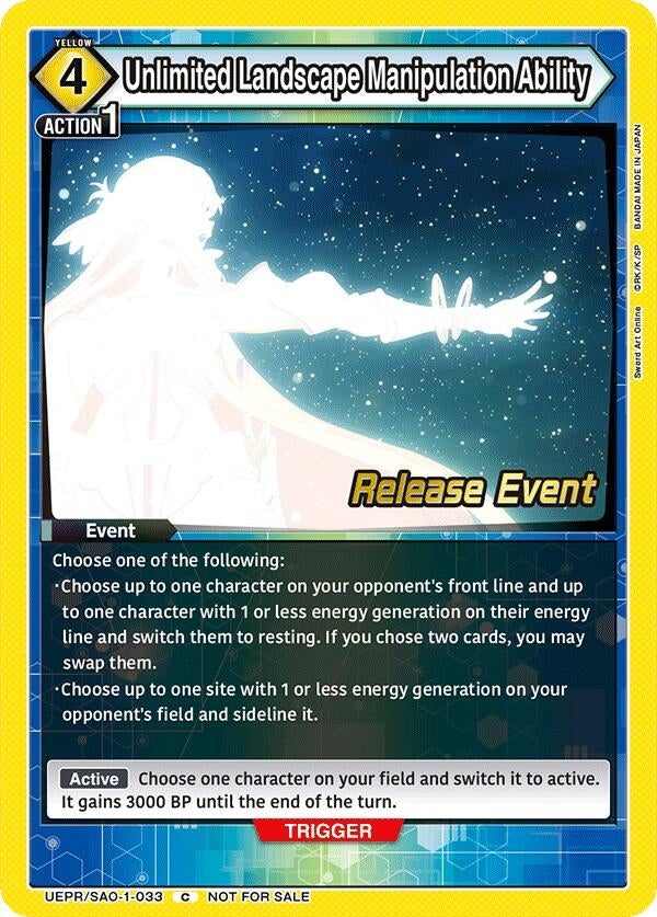Image for Unlimited Landscape Manipulation Ability (UE07BT_RE) (UEPR/SAO-1-033) - Union Arena