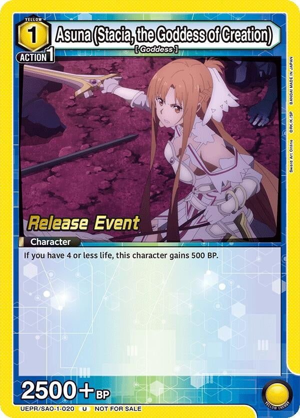 Image for Asuna (Stacia, the Goddess of Creation) (020) (UE07BT_RE) (UEPR/SAO-1-020) - Union Arena