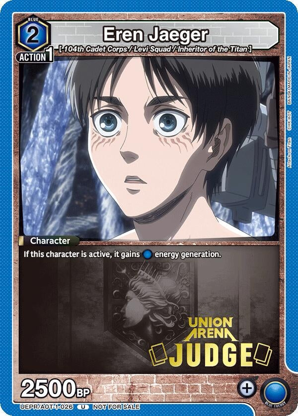 Image for Eren Jaeger (Judge Pack) (UEPR) (UEPR/AOT-1-026) - Union Arena