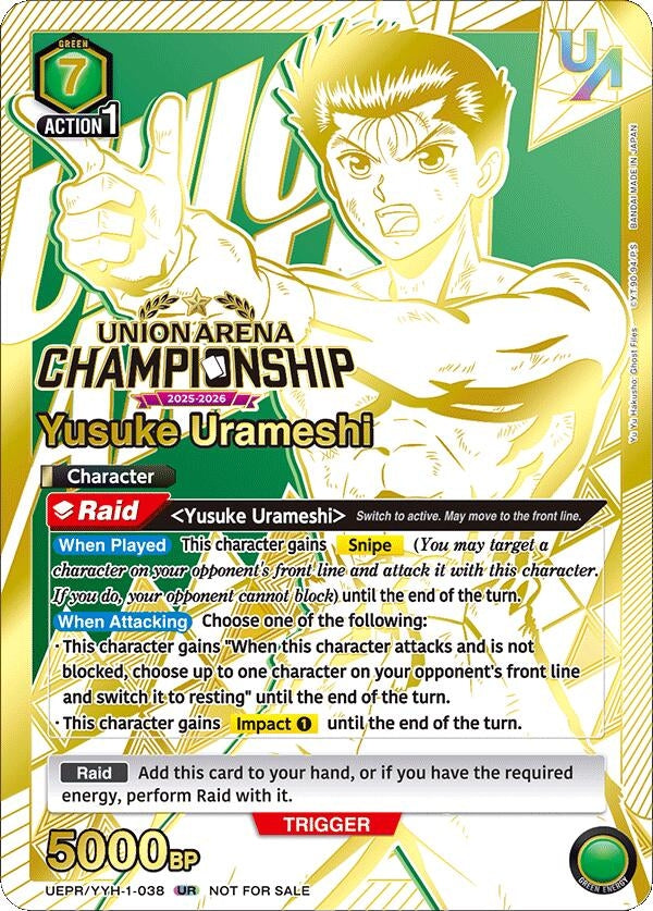 Image for Yusuke Urameshi (Regionals 25-26) (UEPR) (UEPR/YYH-1-038) - Union Arena