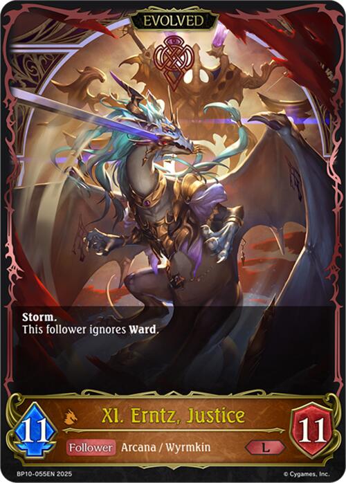 XI. Erntz, Justice (Evolved) (BP10-055EN) [Gods of the Arcana]
