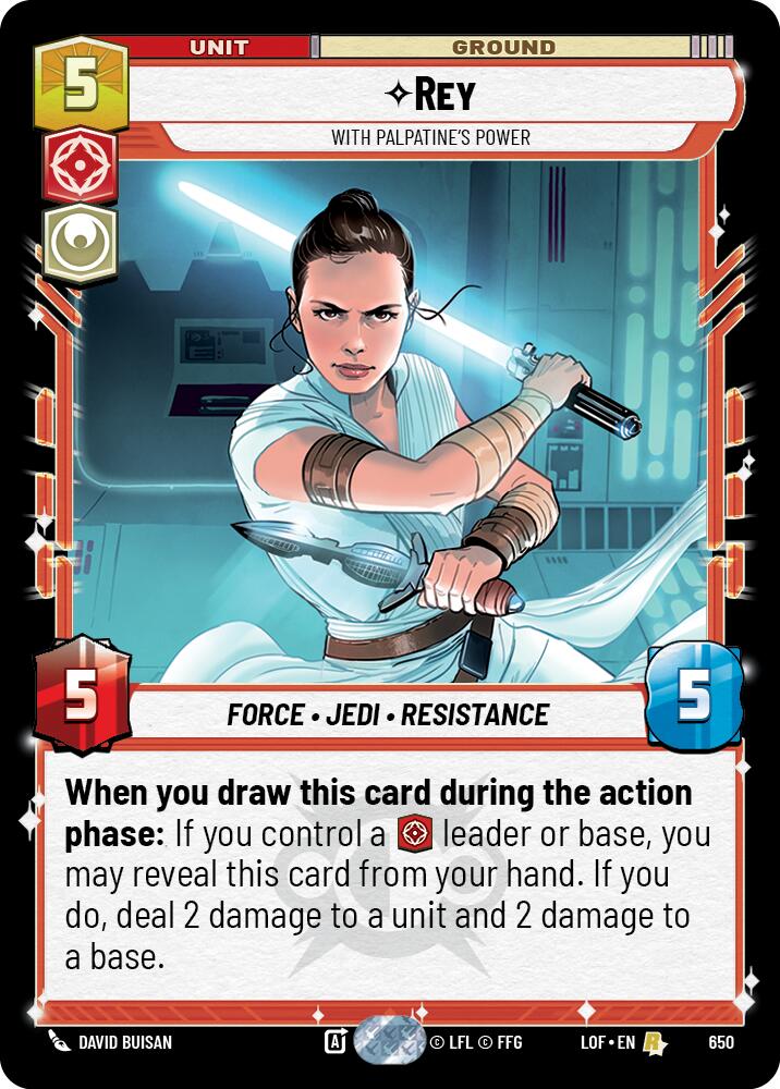 Rey - With Palpatine's Power (650) (Foil) (650) [Legends of the Force]