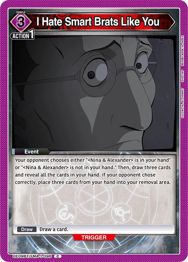 Image for I Hate Smart Brats Like You (UE09BT) (UE09BT/FMA-1-096) - Union Arena