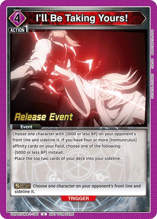 Image for I'll Be Taking Yours! (UE09BT_RE) (UEPR/FMA-1-100) - Union Arena