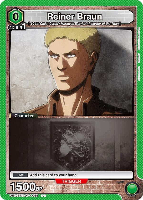 Image for Reiner Braun (058) (Box Topper Foil) (UE10BT) (UE10BT/AOT-1-058) - Union Arena