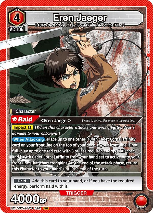 Image for Eren Jaeger (092) (UE10BT) (UE10BT/AOT-1-092) - Union Arena