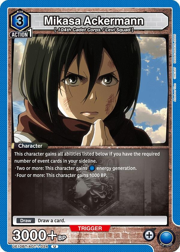 Image for Mikasa Ackermann (024) (UE10BT) (UE10BT/AOT-1-024) - Union Arena
