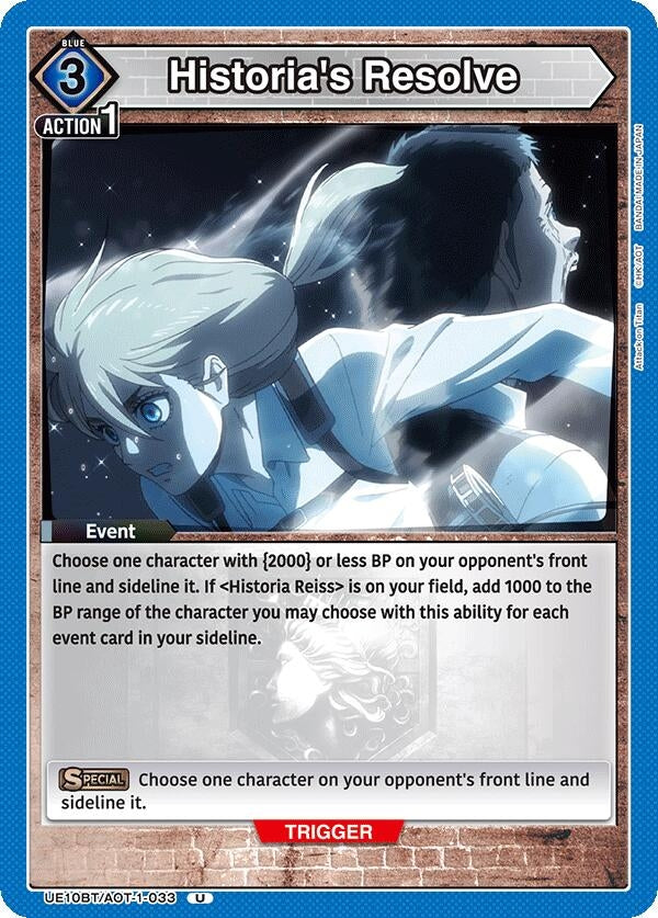 Image for Historia's Resolve (UE10BT) (UE10BT/AOT-1-033) - Union Arena