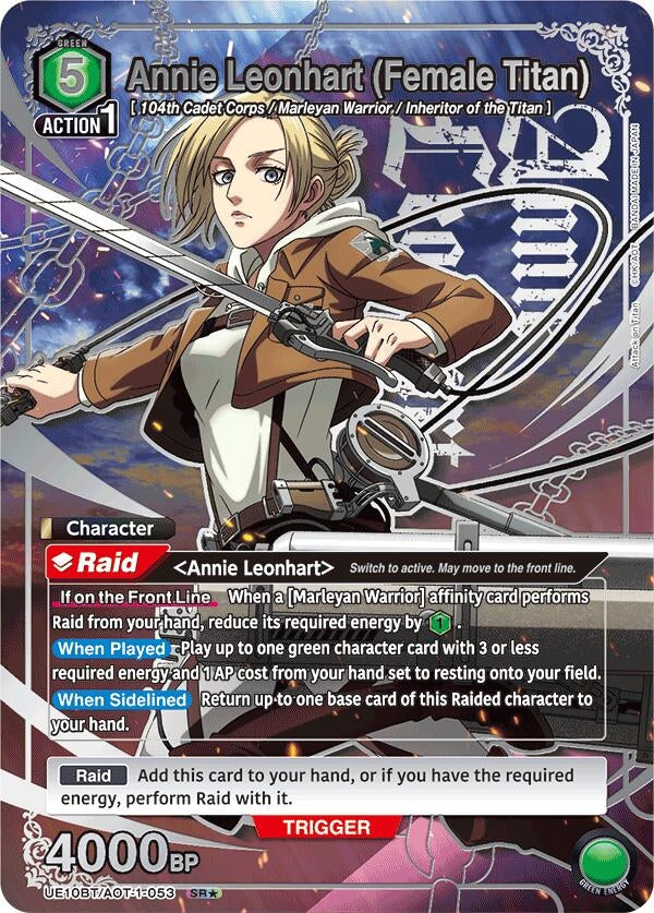 Image for Annie Leonhart (Female Titan) (SR*) (UE10BT) (UE10BT/AOT-1-053) - Union Arena