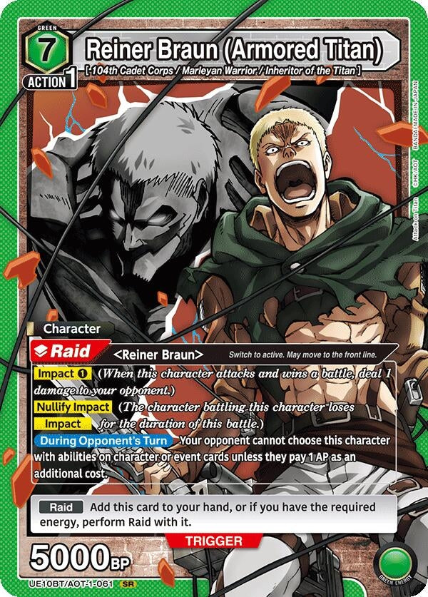 Image for Reiner Braun (Armored Titan) (UE10BT) (UE10BT/AOT-1-061) - Union Arena