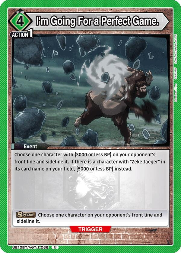 Image for I'm Going For a Perfect Game. (UE10BT) (UE10BT/AOT-1-066) - Union Arena