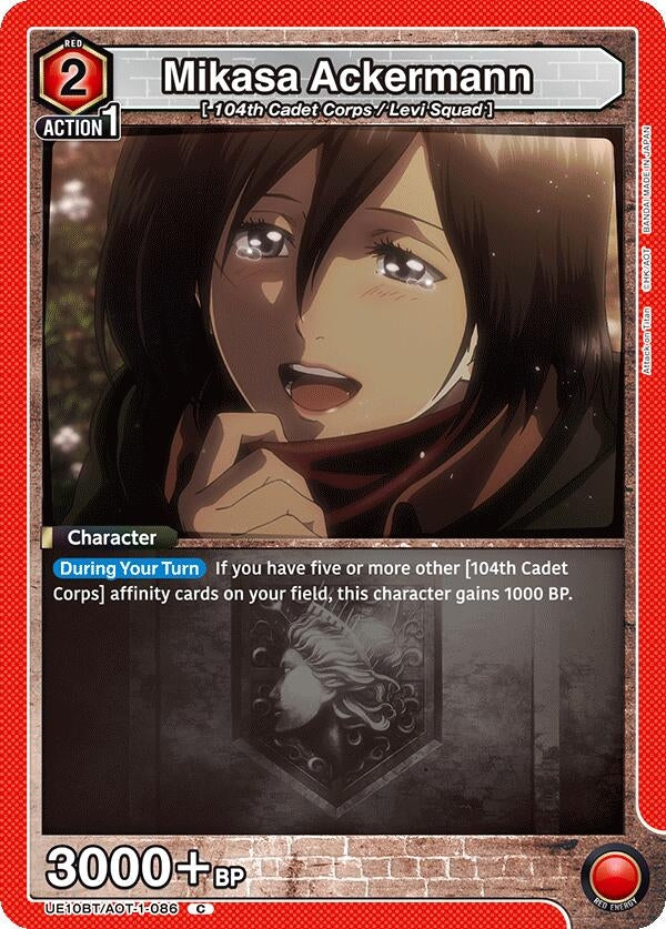 Image for Mikasa Ackermann (086) (UE10BT) (UE10BT/AOT-1-086) - Union Arena