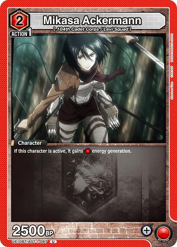 Image for Mikasa Ackermann (087) (UE10BT) (UE10BT/AOT-1-087) - Union Arena